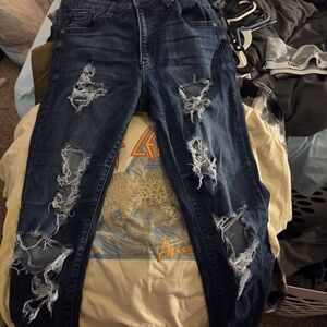 KanCan Dark Blue Distressed Skinny Jeans